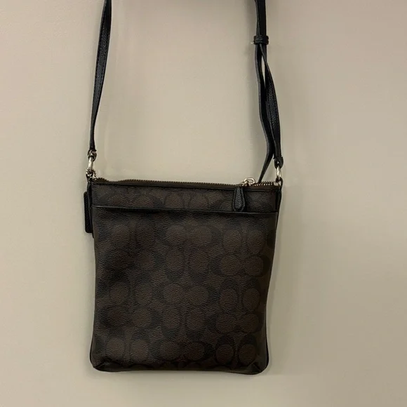 Coach Signature Black and Brown Crossbody Bag - Picture 2 of 5